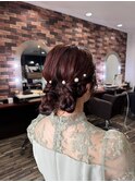 ヘアセットお呼ばれ編み込みアップスタイル