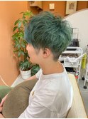 【WHOLE】ライムグリーン×メンズショート