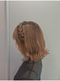 シンプルな編み込みが◎なボブアレンジ