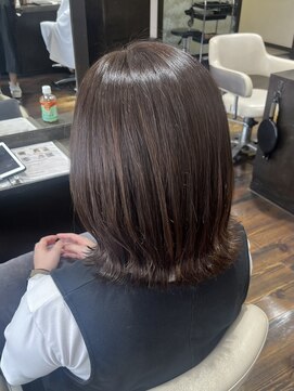 リジェール 高辻店 ミディアムヘア　外ハネミディアム　チョコレートブラウン