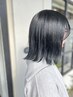 ブルーブラック/前髪カット/イルミナカラー/10代20代