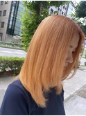 オレンジベージュ/レイヤー/ロブ
