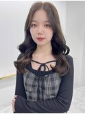 大人っぽオリーブグレージュ/韓国風レイヤーカット
