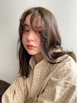 エイチ 天神橋(H) デジタルパーマチェリーブラウンオリーブグレージュロングウルフ