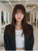 顔まわりカット/レイヤーカット/ナチュラルブラウン
