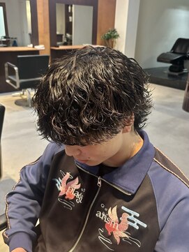 アトラクト バイ ラック 津田沼(Attract by LUCK) 波巻きシャドウメウルフ/津田沼/メンズパーマ/メンズ/ブリーチ