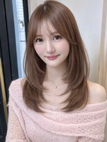 ナナローネス 渋谷(nana loness)&nbsp;大人可愛い小顔レイヤーミディ×透明感ベージュ