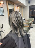 バレイヤージュ、ハイライト、レイヤーカット、ダブルカラー