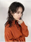 【三ツ井純】ニュアンスパーマ レイヤーカット ベージュカラー