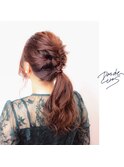 新潟×結婚式お呼ばれヘアセット×ポニーテール