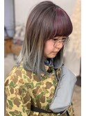 伸ばしかけミディのデザインヘア