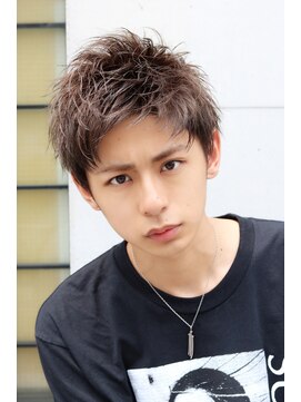 ネイビー(NAVY) メンズカット 短髪 アップバングショート ソフトツーブロック