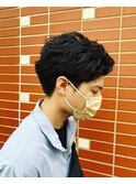 メンズオールバックウェーブ