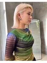 テトヘアー(teto hair) ブロンドオシャレパッツンボブブリーチカラー