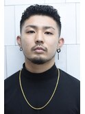 ハイライトマッシュパーマウルフアッシュブラック
