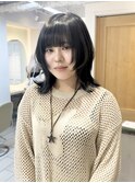 ウルフカット　ダークネイビー　顔周りカット　レイヤー横浜
