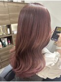 ピンクベージュ×ロング