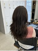 顔まわりレイヤーカットとデジタルパーマ