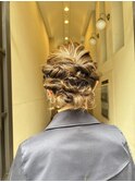 ミディアムヘアアレンジ/ボブヘアアレンジ/結婚式お呼ばれヘア