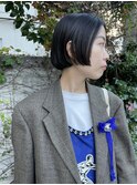 切りっぱなし大人ミニボブ前上がりボブショートボブ
