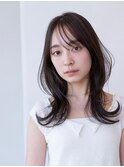 20代30代大人かわいい小顔くびれレイヤーカット黒髪前髪韓国風
