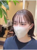 シースルーバング 切りっぱなしボブ 