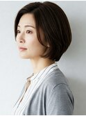40代/50代/60代ひし形小顔ショートボブ絶壁解消白髪ぼかし△3