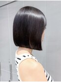 ボブショートボブ縮毛矯正ベージュグレージュ門前仲町