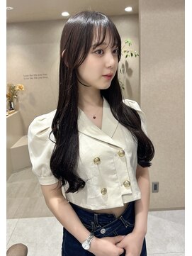 ジーニー 横浜(giinii) 小顔/黒髪/暗めカラー/ロングレイヤーカット艶髪韓国ヘア