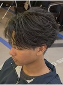 八事毛流れセンターパートニュアンスパーマフェザーパーマ緩め