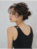 お団子ヘアセット/うぶ毛アレンジ/透明感