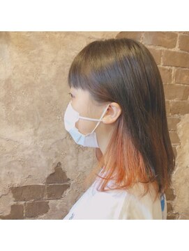 マギーヘア(magiy hair) [magiy hair yumoto]ビタミンオレンジインナーカラー