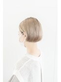 《Utoo e's つくば美容室》Wカラーでつくるブロンドベージュボブ