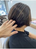ショートボブ　ハイライト　髪質改善