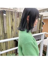 ミント(mint)&nbsp;暗髪グレー/ブルージュ/グレージュ/ボブ/切りっぱなしボブ