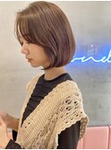 【伊勢】ぱつっとボブ/セクションカラー/ペールベージュ