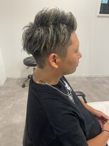 アッシュ ヘアーメイク 桐生(ash hair×make) 30代40代メンズ刈り上げフェードスタイルかき上げ短髪ワイルド