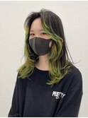 ニュアンスカラー10代20代ミディアムストレートレイヤーボブ