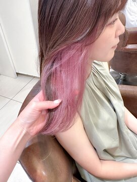 ネオリーブアイム 横浜西口店(Neolive aim) さら艶シアピンク 見せるインナーカラー【横浜】k