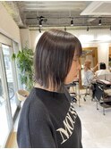 【ADORE横浜】切りっぱなしボブ×暗めグレージュ
