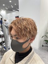 オーシャントーキョー 仙台(OCEAN TOKYO)&nbsp;ブリーチピンクベージュツイストスパイラルパーマメンズヘア