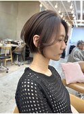 前髪なし大人ハンサムショートボブ×アッシュグレージュ横浜