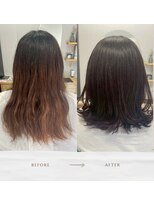 エン(en)&nbsp;ミディアムボブ×ラズベリーピンクカラー