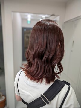 ピンクブラウン×ミディアムレイヤー