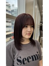 タヤ グランデュオ立川店(TAYA)&nbsp;２０代３０代４０代大人かわいい顔回りボブレイヤー/ボルドー