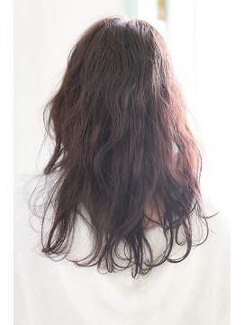 エルデ ナインズ ヘアー スタンド 川口店(elde 9's HAIR STAND) 62モーブカラー&セミウェットなワイドバングなくびれミディ 川口