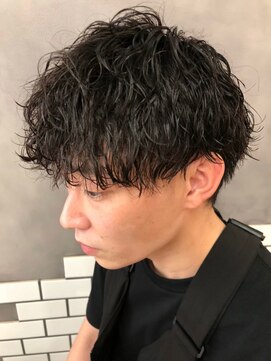 ザ マイル(The mile) ツイストスパイラルパーマメンズカットツーブロックショート