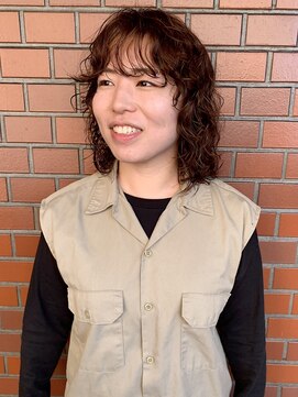 イオエ(ioe) 前髪/アンブレラカラー/こなれミディ/イメチェン/ウェーブパーマ