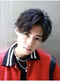 波巻きパーマメンズツイストスパイラルパーマツーブロック