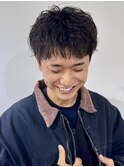 ショートバング×ダッジパーマ